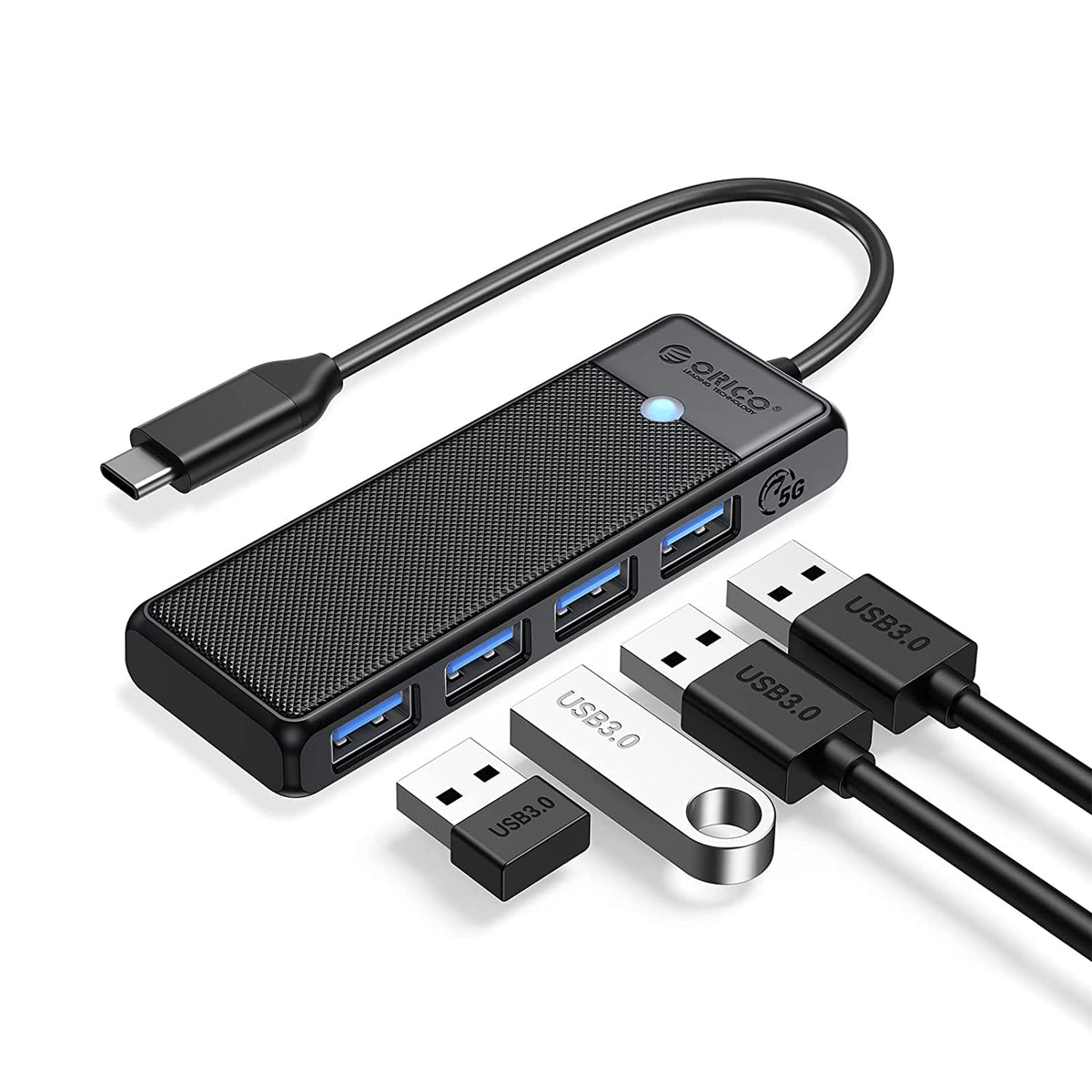 Orico Type-C To Usb Hub 3.0 4 Ports Papw4a-C3-015-Bk-Ep Black Color