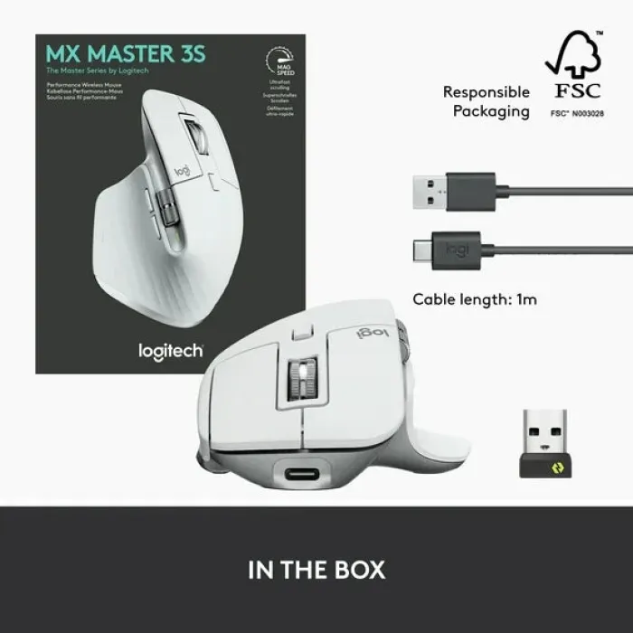Logitech MX Master 3S Wireless Performance Mouse – Pale Grey Logitech MX Master 3S Wireless Performance Mouse – Pale Grey