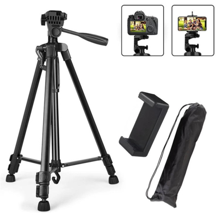 3366 ALUMINIUM TRIPOD STAND (55-INCH) WITH MOBILE PHONE HOLDER 3366 ALUMINIUM TRIPOD STAND (55-INCH) WITH MOBILE PHONE HOLDER
