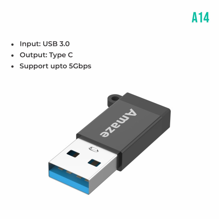 AMAZE USB 3.0 TO TYPE C FEMALE ADAPTER A14 AMAZE USB 3.0 TO TYPE C FEMALE ADAPTER A14