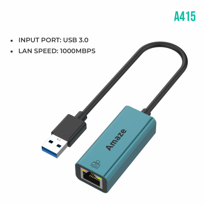 AMAZE USB 3.0 TO GIGABIT ETHERNET ADAPTER A415 AMAZE USB 3.0 TO GIGABIT ETHERNET ADAPTER A415