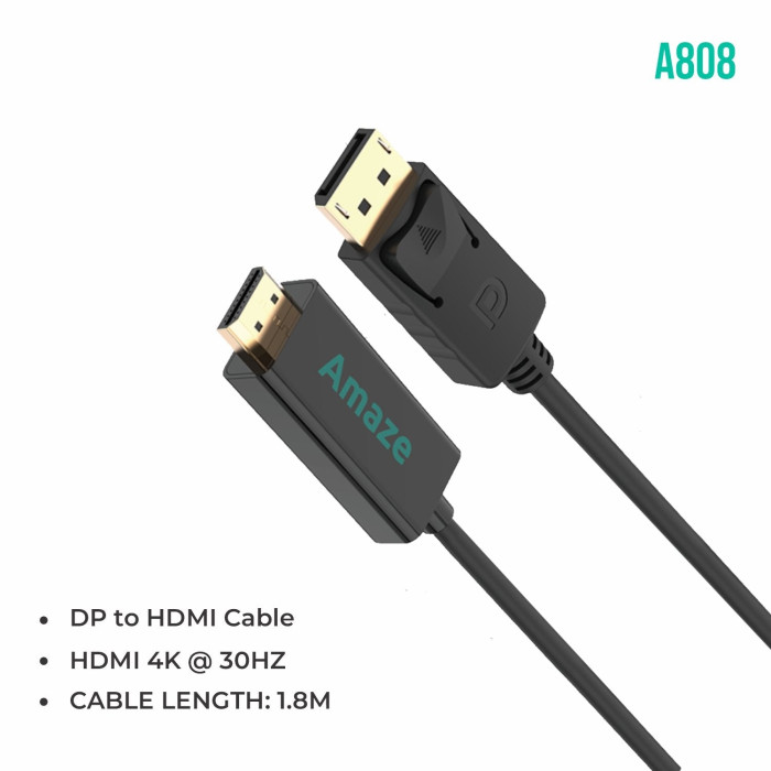 AMAZE DP TO HDMI 4K ADAPTER CABLE A808 AMAZE DP TO HDMI 4K ADAPTER CABLE A808