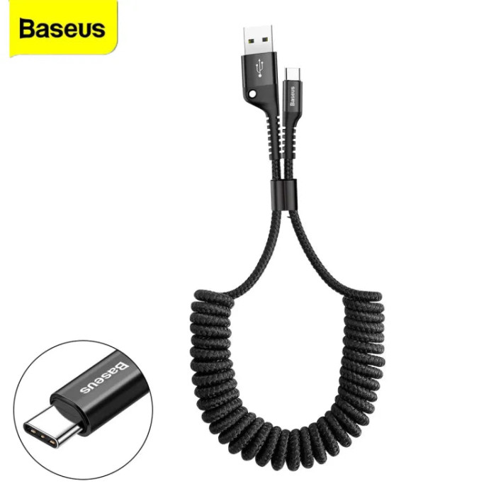 BASEUS USB TO TYPE C SPRING CABLE 1M BASEUS USB TO TYPE C SPRING CABLE 1M