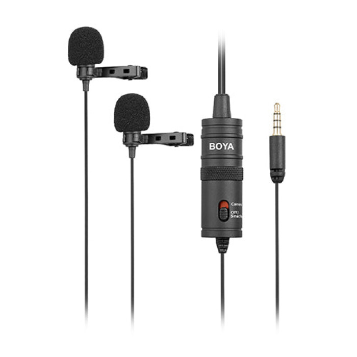 Boya BY-M1DM Dual Lavalier Microphone With 3 Year WarrantY Boya BY-M1DM Dual Lavalier Microphone With 3 Year WarrantY