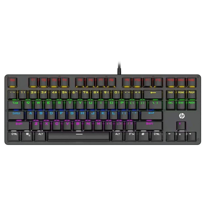 HP GK200 Mechanical Gaming Keyboard – Blue Switches, Rainbow LED Backlit & Durable Metal Panel HP GK200 Mechanical Gaming Keyboard – Blue Switches, Rainbow LED Backlit & Durable Metal Panel