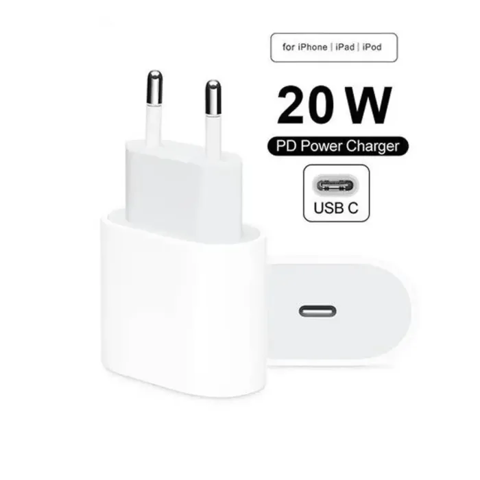 IPHONE USB-C PD 20W POWER ADAPTER CHARGER 2 PIN (EU PIN) IPHONE USB-C PD 20W POWER ADAPTER CHARGER 2 PIN (EU PIN)