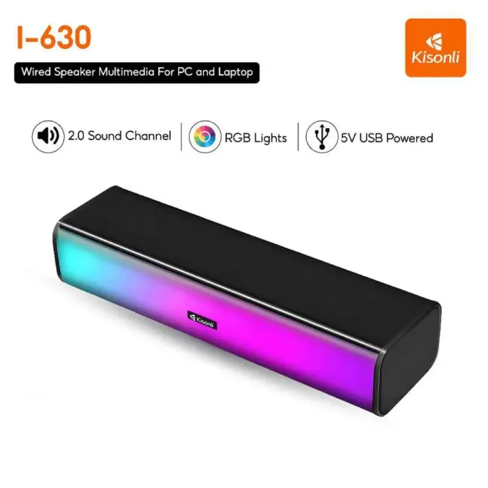KISONLI I-630 SPEAKER PC+BT MULTIMEDIA USB PLUG RGB COLORFUL LIGHT KISONLI I-630 SPEAKER PC+BT MULTIMEDIA USB PLUG RGB COLORFUL LIGHT