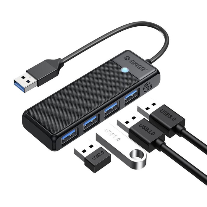 Orico Usb Hub 3.0 4 Ports Papw4a-U3-015-Bk-Ep Black Color Orico Usb Hub 3.0 4 Ports Papw4a-U3-015-Bk-Ep Black Color