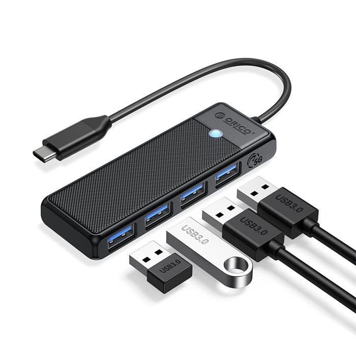 Orico Type-C To Usb Hub 3.0 4 Ports Papw4a-C3-015-Bk-Ep Black Color Orico Type-C To Usb Hub 3.0 4 Ports Papw4a-C3-015-Bk-Ep Black Color