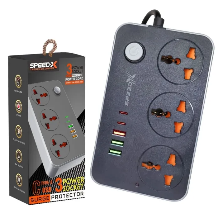 603pu Speed-X Power Universal Travel 3socket+3usb+2type-C Cabel Length 2m 603pu Speed-X Power Universal Travel 3socket+3usb+2type-C Cabel Length 2m