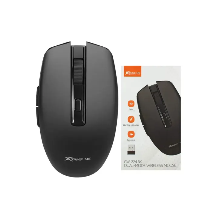 XTRIKE ME GW-224 BK WIRELESS MOUSE 2.4G BT 5.2 800-1200-1600DPI BLACK XTRIKE ME GW-224 BK WIRELESS MOUSE 2.4G BT 5.2 800-1200-1600DPI BLACK