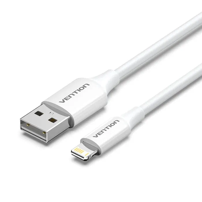 Vention USB 2.0 Type-A Male to Lightning Male 2.4A Cable White 1M Vention USB 2.0 Type-A Male to Lightning Male 2.4A Cable White 1M
