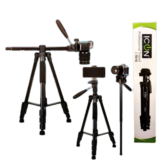 ICON i7810 Professional Overhead Tripod Plus Monopod For Mobiles, Mirrorless Cameras, DSLR ICON i7810 Professional Overhead Tripod Plus Monopod For Mobiles, Mirrorless Cameras, DSLR