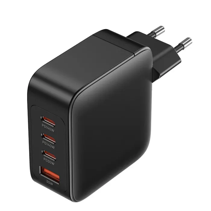 Vention 4-Port USB (C + C + C + A) GaN Charging Kit (140W/140W/30W/30W) EU-Plug Black Vention 4-Port USB (C + C + C + A) GaN Charging Kit (140W/140W/30W/30W) EU-Plug Black
