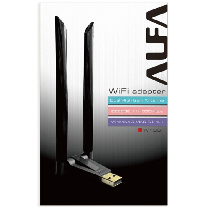 Alfa Wifi Usb W136 3dbi Rtl 8192 Dual Antena Adopter 300 Mb Alfa Wifi Usb W136 3dbi Rtl 8192 Dual Antena Adopter 300 Mb