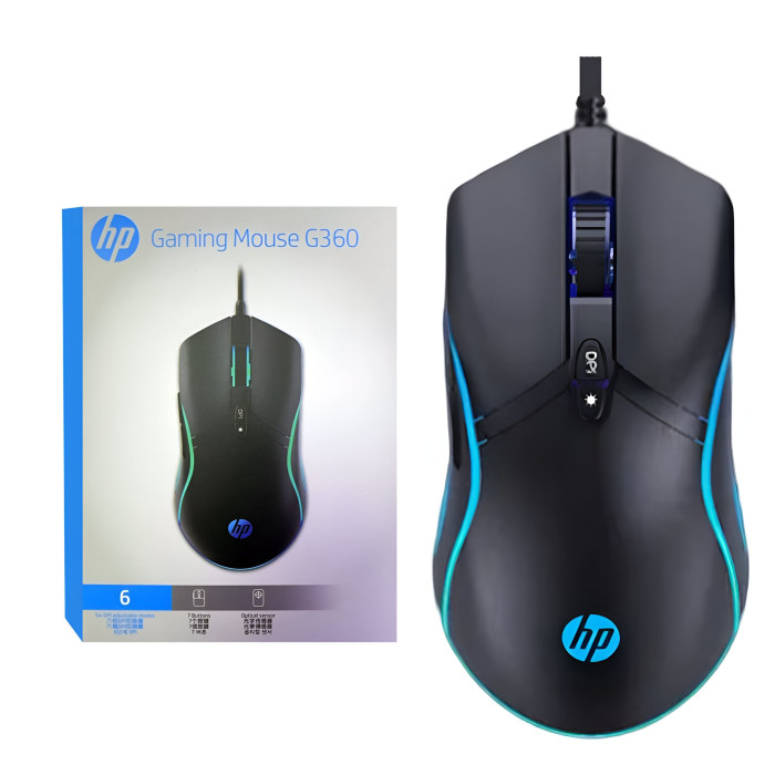 HP G360 DPI 6200 6 BUTTONS RGB WIRED GAMING MOUSE HP G360 DPI 6200 6 BUTTONS RGB WIRED GAMING MOUSE