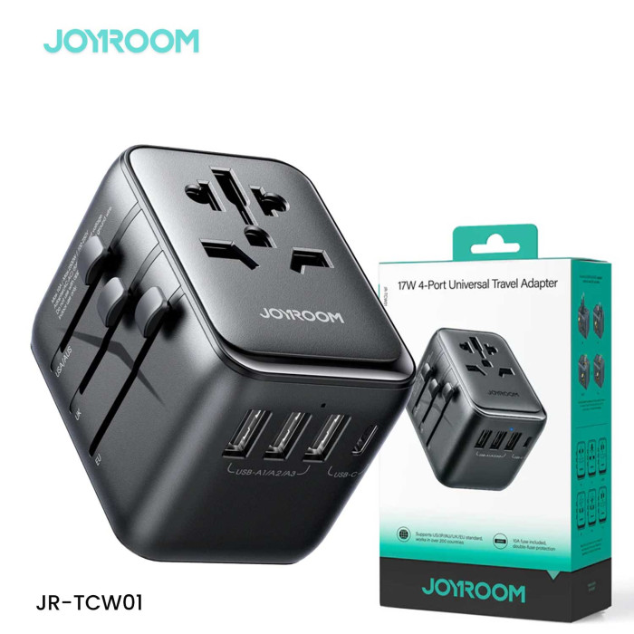 JR-TCW01 17W 4-PORT UNIVERSAL TRAVEL ADAPTER BLACK JR-TCW01 17W 4-PORT UNIVERSAL TRAVEL ADAPTER BLACK