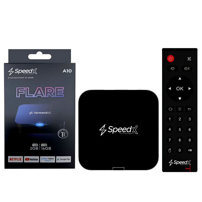 SPEEDX FLARE A10 QUAD-CORE ARM CORTEX A53 Android 10.0 4K SMART TV BOX 2GB+16GB SPEEDX FLARE A10 QUAD-CORE ARM CORTEX A53 Android 10.0 4K SMART TV BOX 2GB+16GB