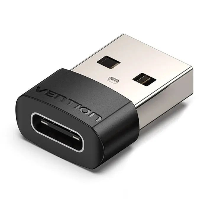 Vention USB 2.0 Male to USB-C Female Adapter Black PVC Type Vention USB 2.0 Male to USB-C Female Adapter Black PVC Type
