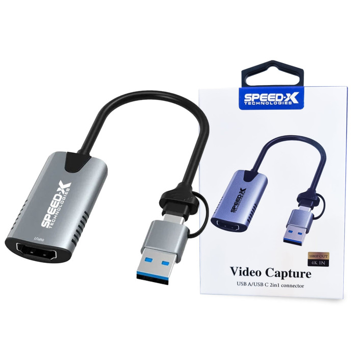 SPEED-X VIDEO CAPTURE USB A/USB C 2in1 TO HDMI CONNECTOR SPEED-X VIDEO CAPTURE USB A/USB C 2in1 TO HDMI CONNECTOR