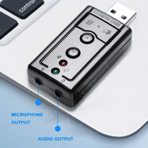 USB sound card 7.1 Black