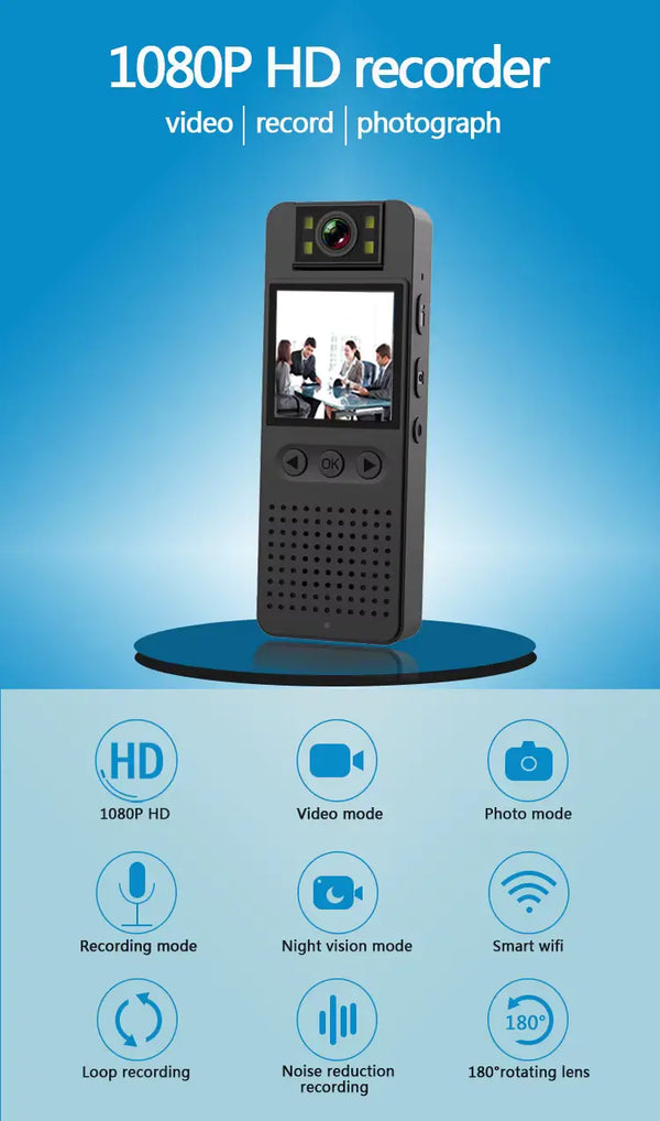 L12 MINI BODY CAMERA WIFI VIDEO RECORDER 1080P WEARABLE NIGHT VISION