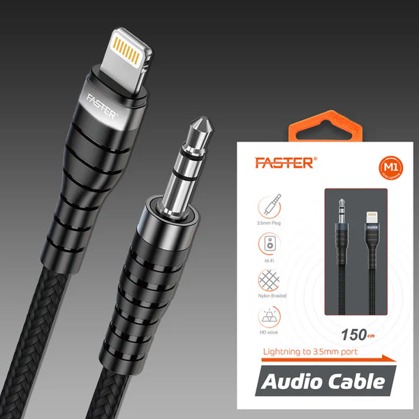 M1 AUX To IPHONE FASTER (M1 Audio Cable for Lightning to 3.5mm Port)