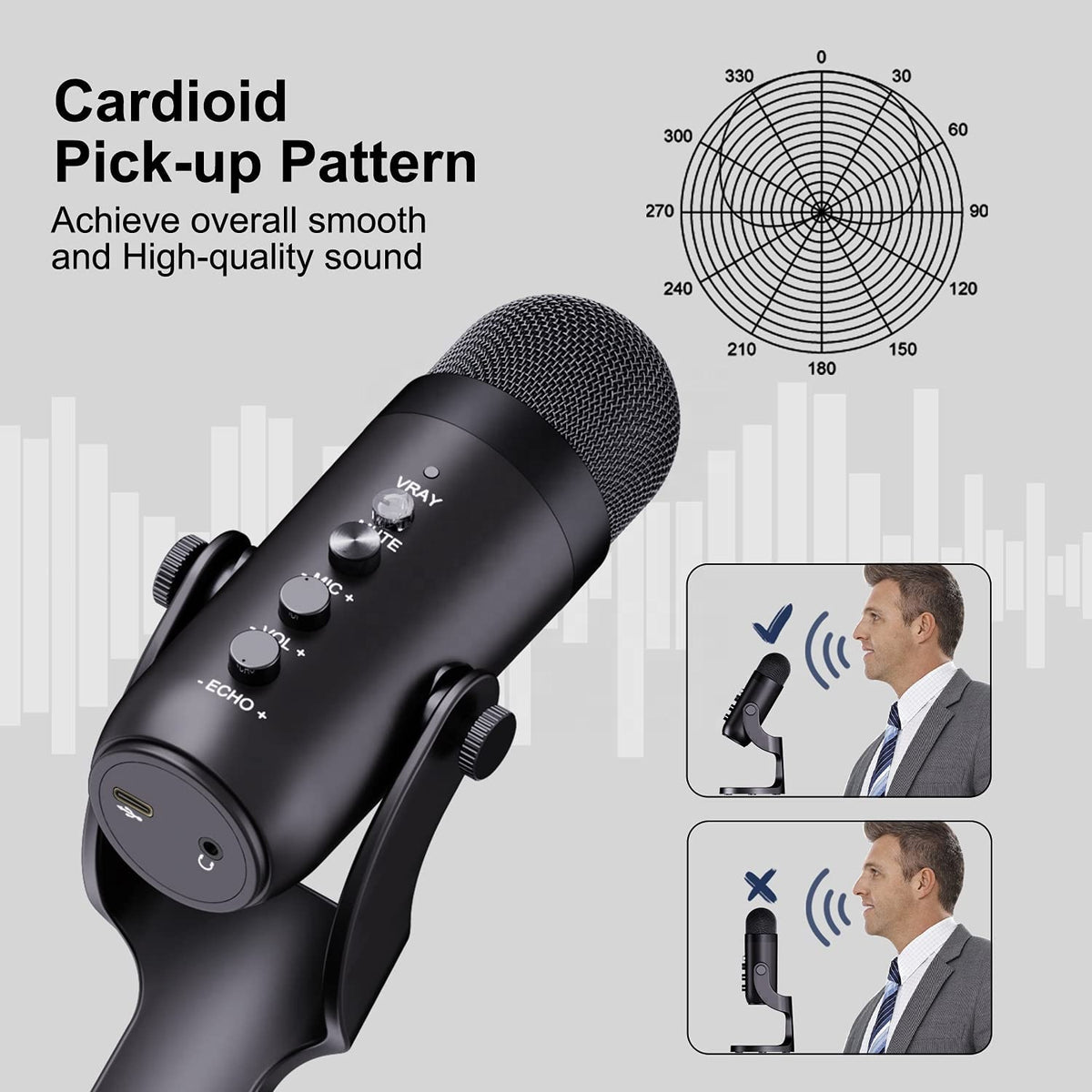 Jmary Mc-pw8 Professional Usb Microphone For Podcasting With Noise Reduction
