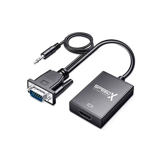 Speedx (sp-vh108) Vga To Hdmi 1080p Adapter With 3.5mm Audio Output Jack