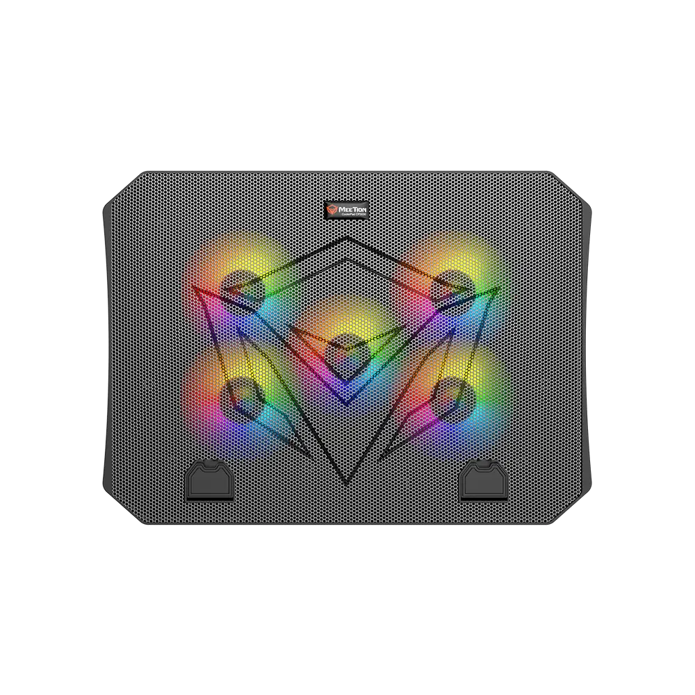 MEETION CP3030 Gaming Cooling Meetion CP3030 Gaming Cooling Pad – 5 Fans, RGB Backlighting, 4-Level Height Adjustment & Aluminum Alloy Panel