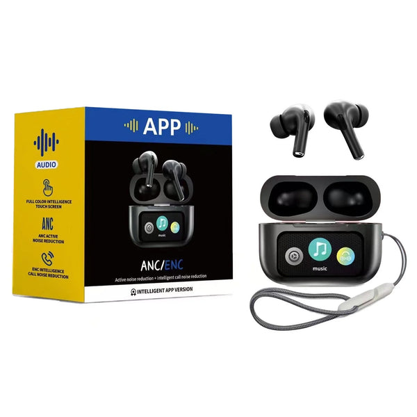 A9 PRO APP ANC/ENC DISPLAY TOUCH CONTROL BT 5.4 Wireless EARBUDS WITH ZWSVIBE APP BLACK A9 PRO APP ANC/ENC DISPLAY TOUCH CONTROL BT 5.4 Wireless EARBUDS WITH ZWSVIBE APP WHITE