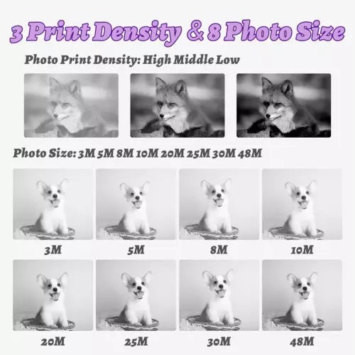 D8S Kids Digital Camera with Front & Rear Cameras, 1080P Video & Thermal Printing – Purple
