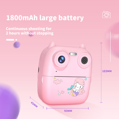 D8S Kids Digital Camera with Front & Rear Cameras, 1080P Video & Thermal Printing – Pink