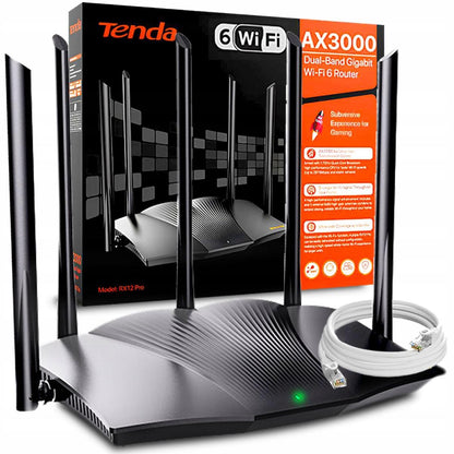 Tenda TX12 Pro Dual-Band Gigabit Router – AX3000 Wi-Fi 6 with WPA3 Security