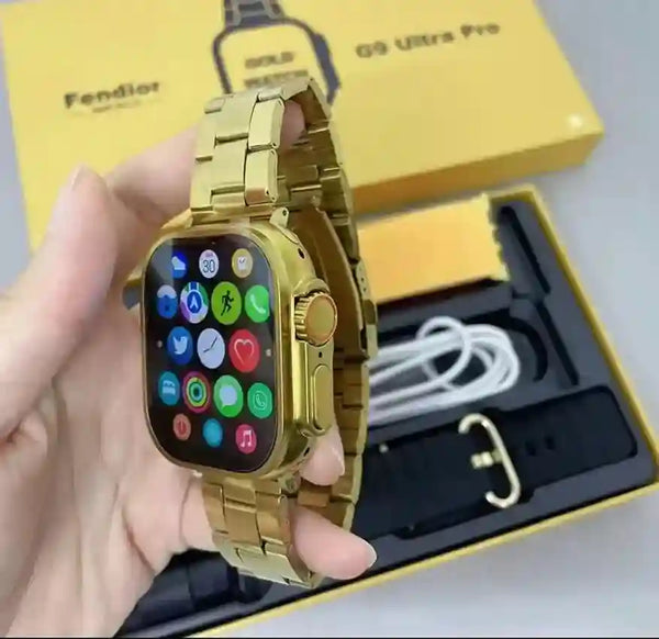 NEW G9 ULTRA PRO GOLD COLOR EDITION SERIES 9 SMART WATCH WITH QDFIT PRO APP