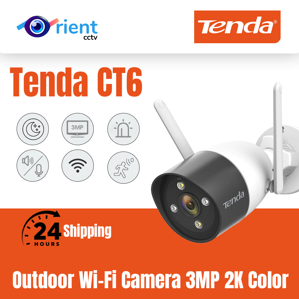 Tenda CT6 Outdoor Wi-Fi Camera 3MP 2K Color View Two Wat Talk Human Detection