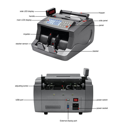Speed-X SP-640 Advanced Cash Counting Machine with Side Digital Display & Fake Note Detection