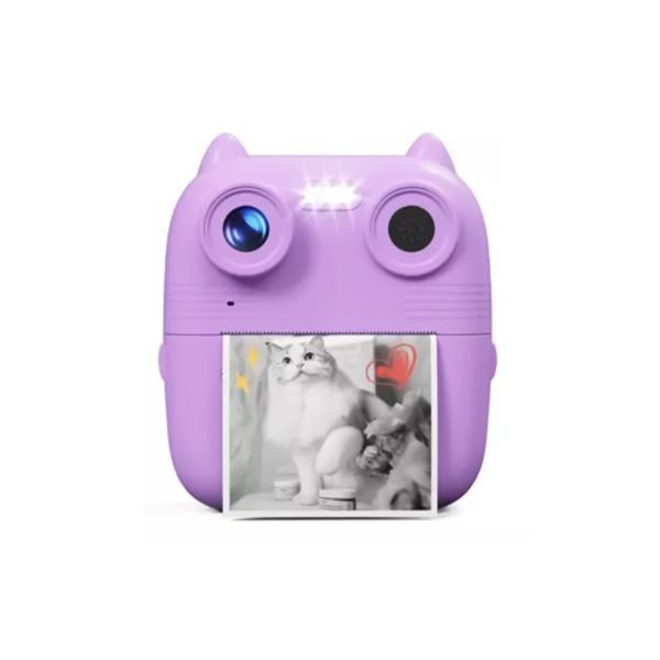 D8S Kids Digital Camera with Front & Rear Cameras, 1080P Video & Thermal Printing – Purple