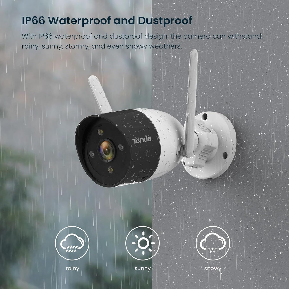 Tenda CT6 Outdoor Wi-Fi Camera 3MP 2K Color View Two Wat Talk Human Detection