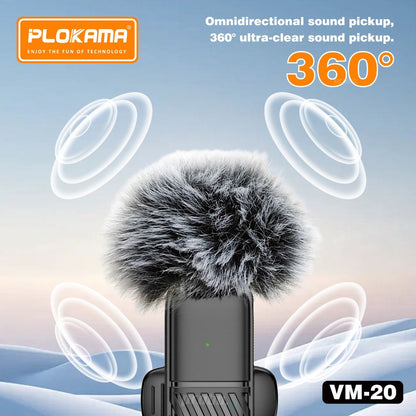 Plokama VM-20 Wireless Dual Lavalier Microphone for Android & iPhone