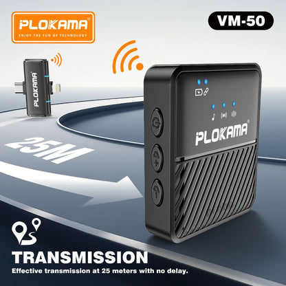 Plokama VM-50 Wireless Lavalier Microphone for Android & iPhone