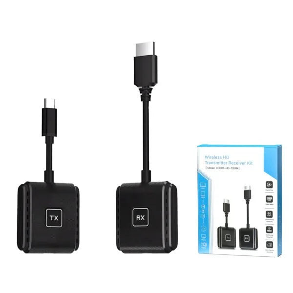 50m Type-c (chd01) Wireless Hdmi 1080p Video Transmitter Receive Kit