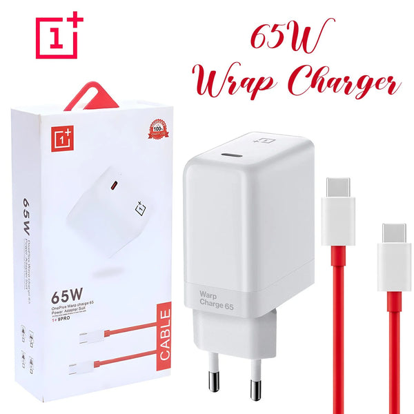 65w Original Oneplus Super Fast Warp Charge (eu Pin) With Usb Type C To Type C Cable