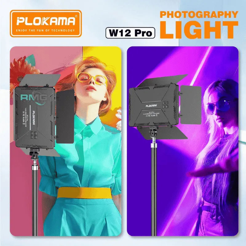 Plokama W12 Pro 30W RGB Photography Video Light – 8000mAh Battery