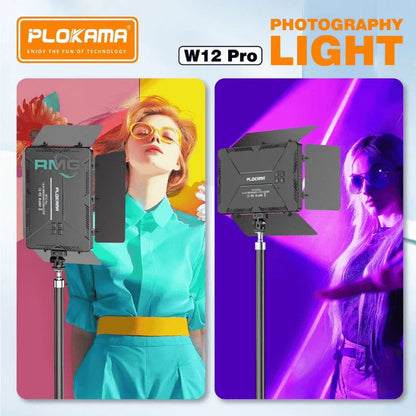 Plokama W12 Pro 30W RGB Photography Video Light – 8000mAh Battery