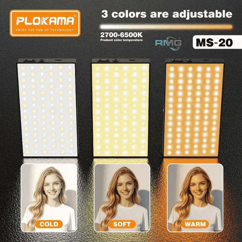 Plokama MS-20 6W Magnetic LED Photography Fill Light – Rechargeable