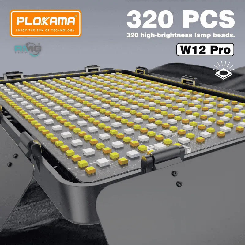Plokama W12 Pro 30W RGB Photography Video Light – 8000mAh Battery