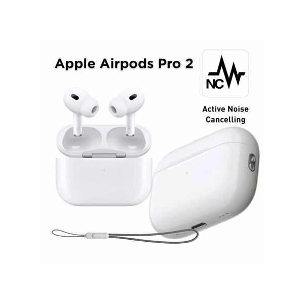 Apple AirPods Pro 2 with charging case on a white background