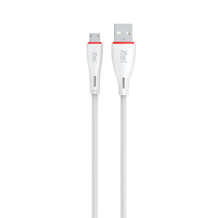 Two USB cables with different connectors on a white background, featuring theitel brand.
