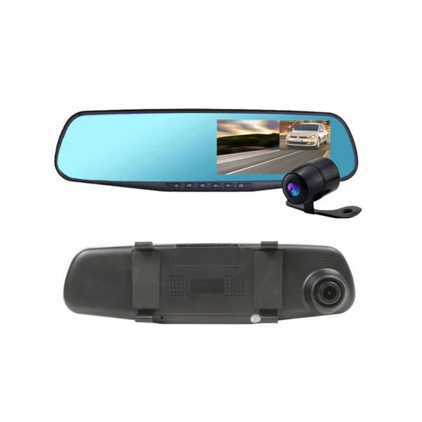 Car rearview mirror with built-in camera on a white background
